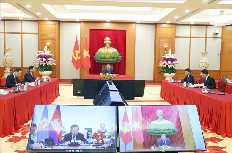 Tổng Bí thư Tô Lâm điện đàm với Chủ tịch Đảng Nhân dân Campuchia Hun Sen- Ảnh 2.