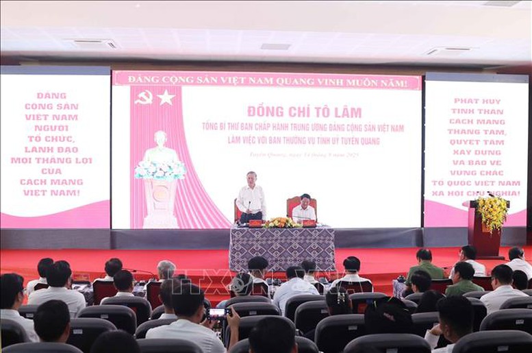 Tổng Bí thư Tô Lâm làm việc với Ban Thường vụ Tỉnh uỷ Tuyên Quang- Ảnh 2.