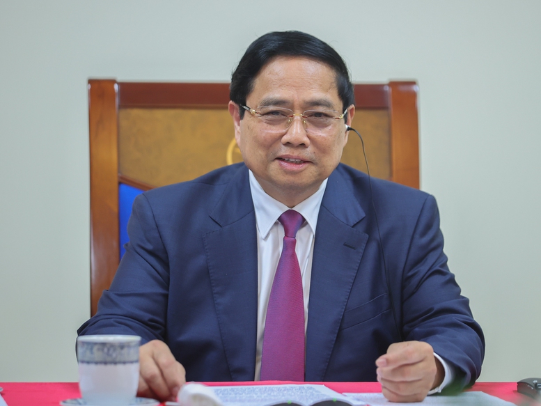 Thủ tướng Phạm Minh Chính điện đàm với Thủ tướng Campuchia Hun Manet- Ảnh 1.