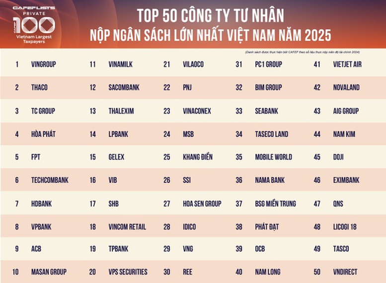 100 doanh nghiệp tư nhân dẫn đầu PRIVATE 100 nộp ngân sách 244.400 tỷ đồng- Ảnh 1.