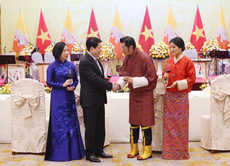 Chủ tịch nước Lương Cường chủ trì chiêu đãi cấp nhà nước Quốc vương Bhutan- Ảnh 5.