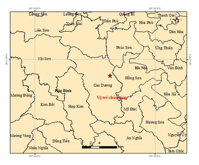 Động đất 3,6 độ tại xã Cao Dương, tỉnh Phú Thọ- Ảnh 1.