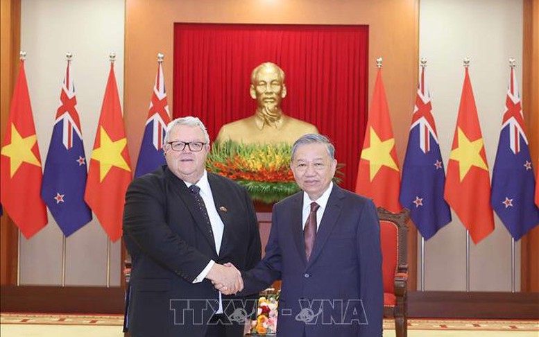 Tổng Bí thư Tô Lâm tiếp Chủ tịch Quốc hội New Zealand Gerry Brownlee