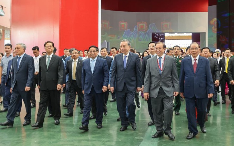 Chùm ảnh: Lãnh đạo Đảng, Nhà nước tham quan Triển lãm '80 năm hành trình Độc lập - Tự do - Hạnh phúc'