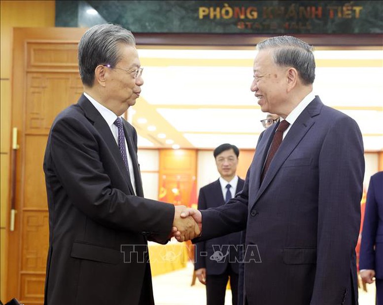 Tổng Bí thư Tô Lâm tiếp Ủy viên Trưởng Nhân đại toàn quốc Trung Quốc Triệu Lạc Tế- Ảnh 1.