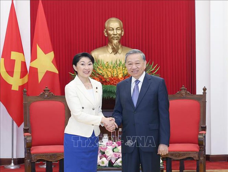 Tổng Bí thư Tô Lâm tiếp Chủ tịch Liên minh Nghị sĩ hữu nghị Nhật - Việt- Ảnh 1.