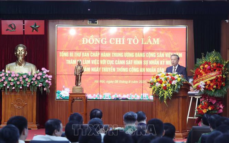 Tổng Bí thư Tô Lâm: Xây dựng lực lượng Cảnh sát hình sự làm chủ công nghệ