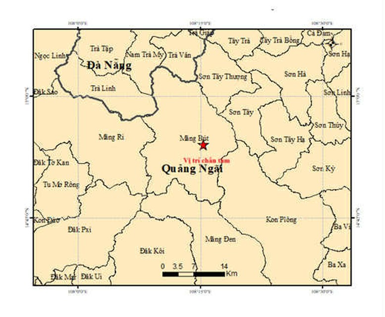 Động đất 4.5 độ tại xã Măng Bút, tỉnh Quảng Ngãi- Ảnh 1.