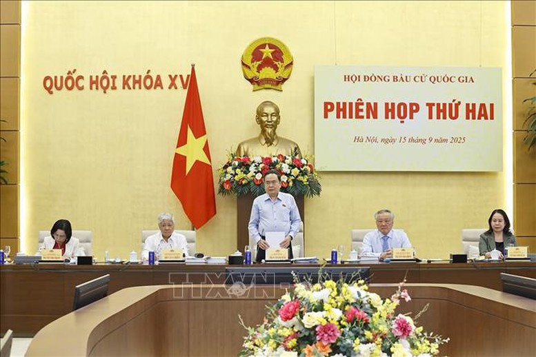 Chủ tịch Quốc hội Trần Thanh Mẫn chủ trì Phiên họp thứ hai Hội đồng Bầu cử quốc gia- Ảnh 1.
