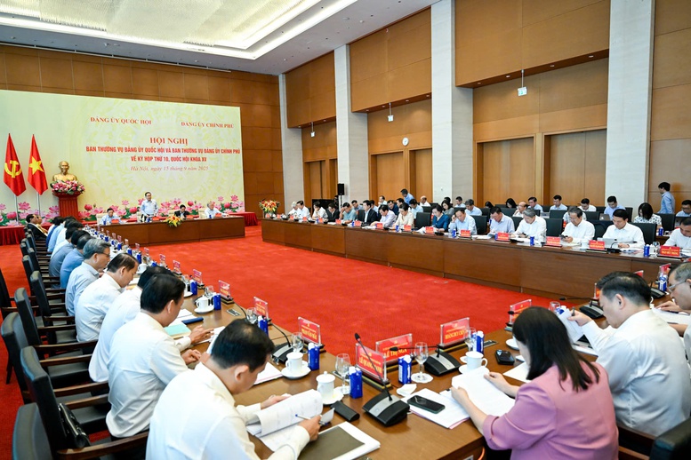Hội nghị Ban Thường vụ Đảng ủy Quốc hội và Ban Thường vụ Đảng ủy Chính phủ chuẩn bị Kỳ họp thứ 10- Ảnh 6.
