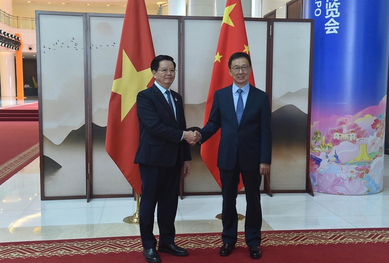 Phó Thủ tướng Mai Văn Chính hội kiến Phó Chủ tịch nước Trung Quốc Hàn Chính- Ảnh 1.