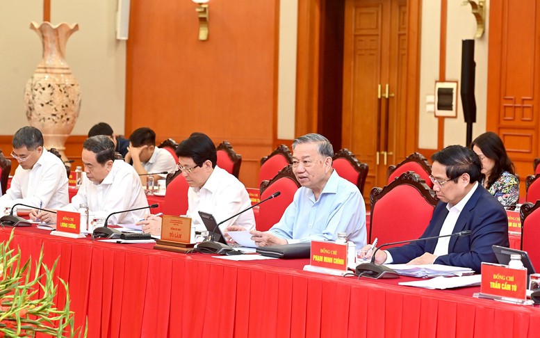 Tổng Bí thư Tô Lâm chủ trì cuộc làm việc của Bộ Chính trị với Ban Thường vụ Đảng ủy Công an Trung ương