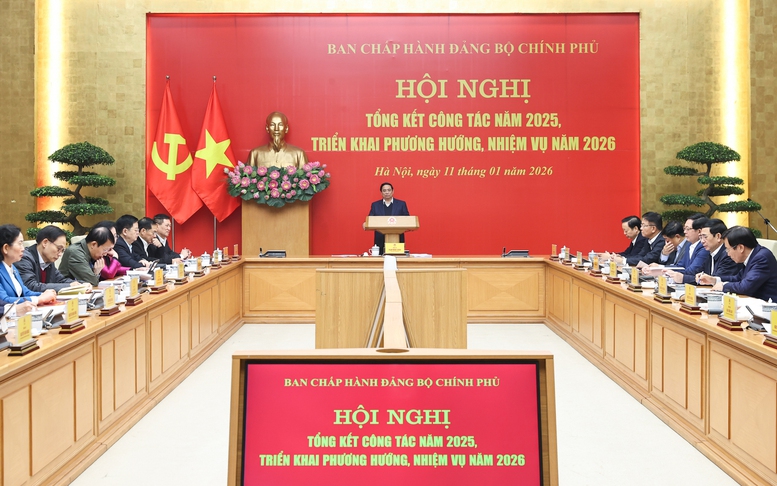 Đồng chí Phạm Minh Chính chủ trì Hội nghị tổng kết năm 2025, triển khai nhiệm vụ năm 2026 của Đảng ủy Chính phủ