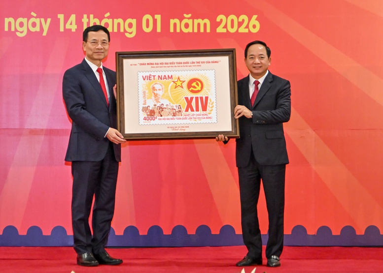 Phát hành đặc biệt bộ tem bưu chính chào mừng Đại hội XIV của Đảng- Ảnh 2.
