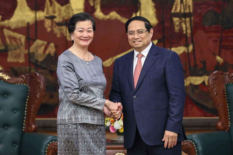 Thủ tướng Phạm Minh Chính tiếp Đại sứ Campuchia Chea Kimtha- Ảnh 1.