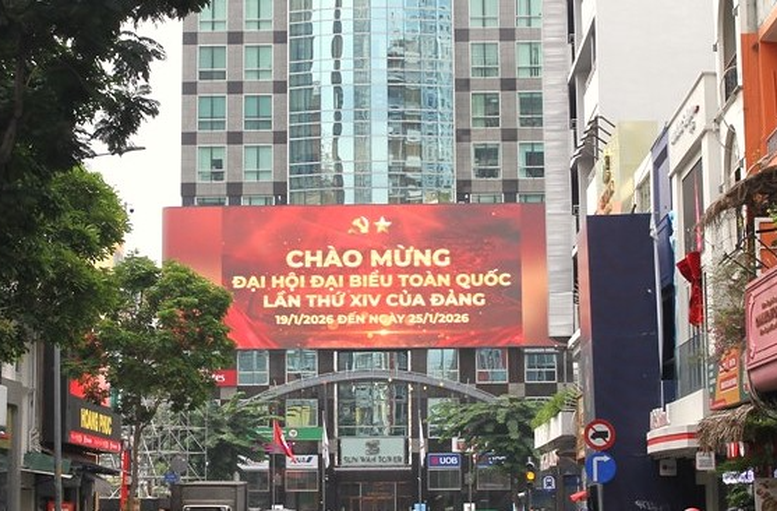 Rực rỡ cờ, hoa ch&agrave;o mừng Đại hội XIV của Đảng- Ảnh 3.