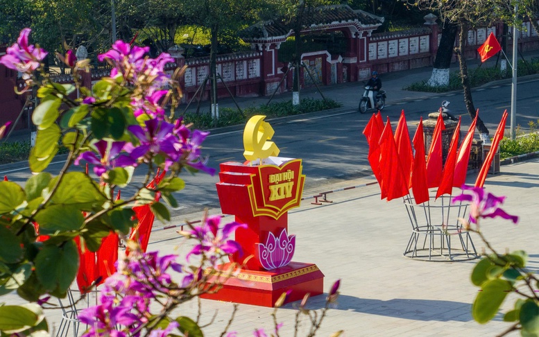 Rực rỡ cờ, hoa chào mừng Đại hội XIV của Đảng