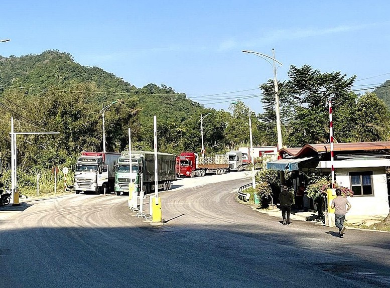 Cửa khẩu ‘mở hàng’ thông quan rộn ràng dịp đầu năm- Ảnh 1.