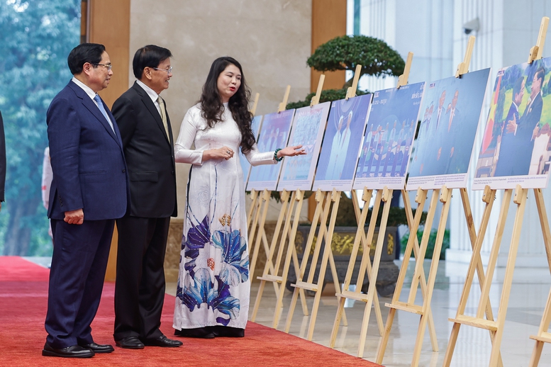 Thủ tướng Phạm Minh Chính hội kiến Tổng Bí thư, Chủ tịch nước Lào- Ảnh 6.