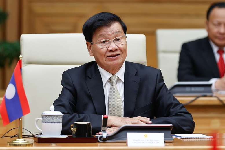 Thủ tướng Phạm Minh Chính hội kiến Tổng Bí thư, Chủ tịch nước Lào- Ảnh 3.