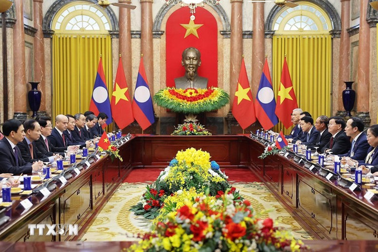 Chủ tịch nước Lương Cường hội kiến Tổng Bí thư, Chủ tịch nước Lào- Ảnh 2.