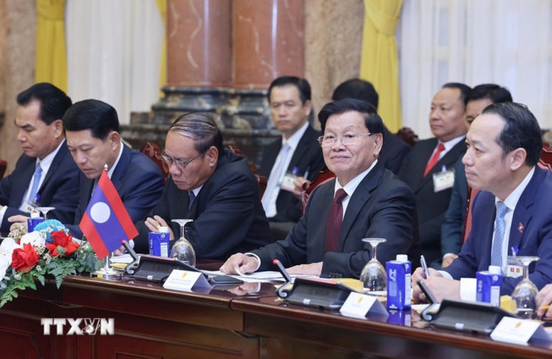 Chủ tịch nước Lương Cường hội kiến Tổng Bí thư, Chủ tịch nước Lào- Ảnh 3.