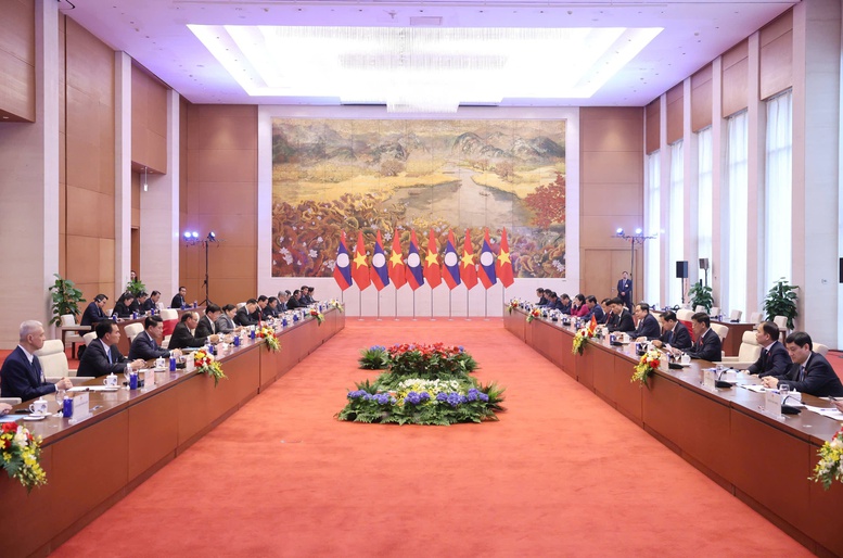 Chủ tịch Quốc hội Trần Thanh Mẫn hội kiến Tổng Bí thư, Chủ tịch nước Lào- Ảnh 4.