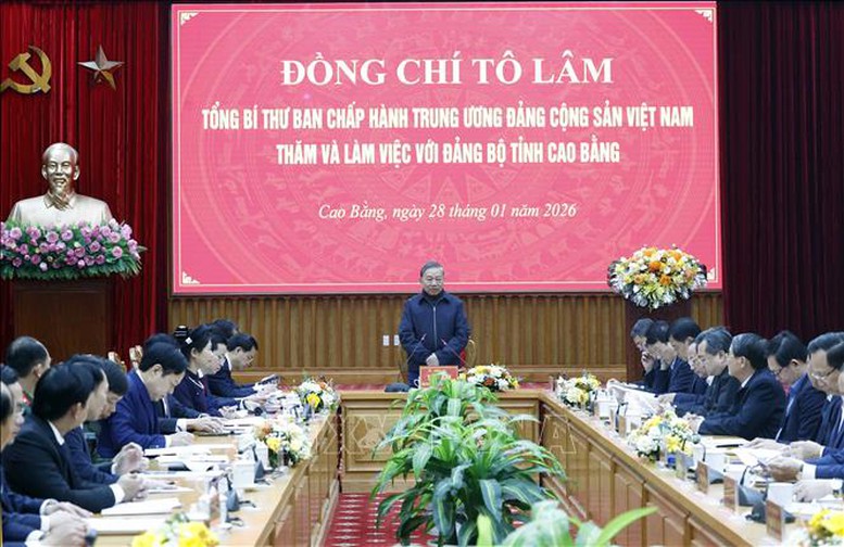 Tổng Bí thư: Cao Bằng sẽ biến lợi thế đặc thù thành động lực phát triển thực chất- Ảnh 3. Tổng Bí thư: Cao Bằng sẽ biến lợi thế đặc thù thành động lực phát triển thực chất- Ảnh 3.