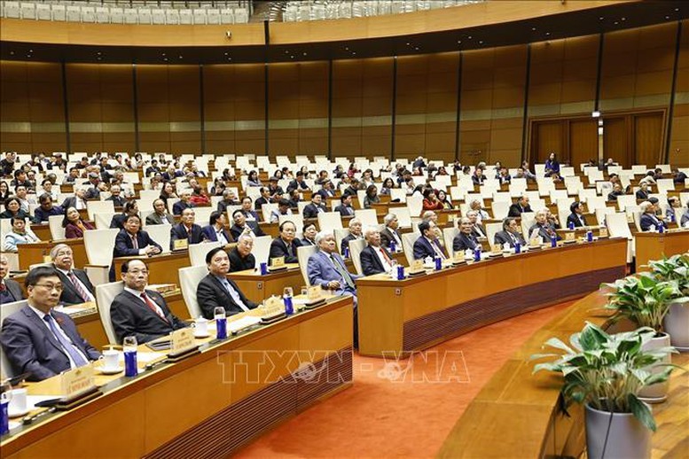 Chủ tịch Quốc hội Trần Thanh Mẫn gặp mặt nguyên lãnh đạo Quốc hội qua các thời kỳ- Ảnh 1.