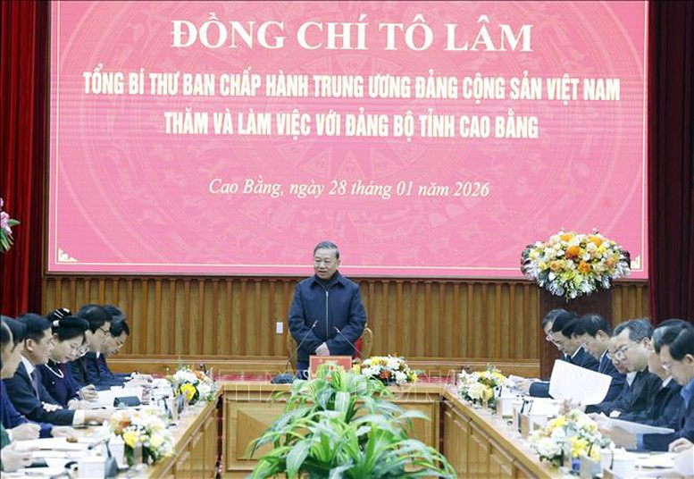 Tổng Bí thư: Cao Bằng sẽ biến lợi thế đặc thù thành động lực phát triển thực chất- Ảnh 2. Tổng Bí thư: Cao Bằng sẽ biến lợi thế đặc thù thành động lực phát triển thực chất- Ảnh 2.