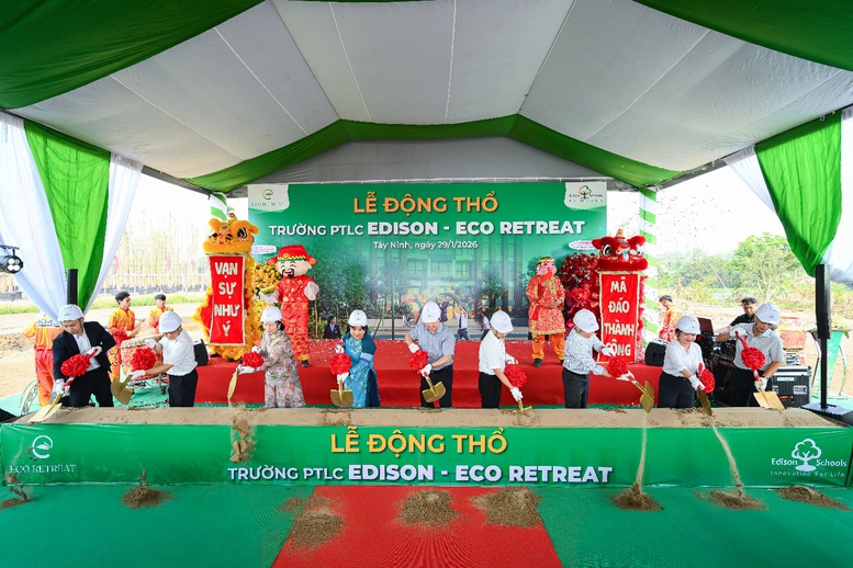 Động thổ trường Phổ thông liên cấp Edison quy mô 3.600 học sinh tại đô thị Eco Retreat- Ảnh 1.