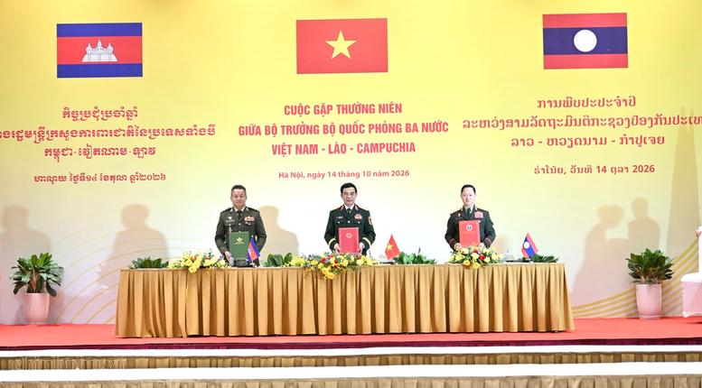Cuộc gặp thường niên Bộ trưởng Bộ Quốc phòng 3 nước Việt Nam-Lào-Campuchia- Ảnh 5.
