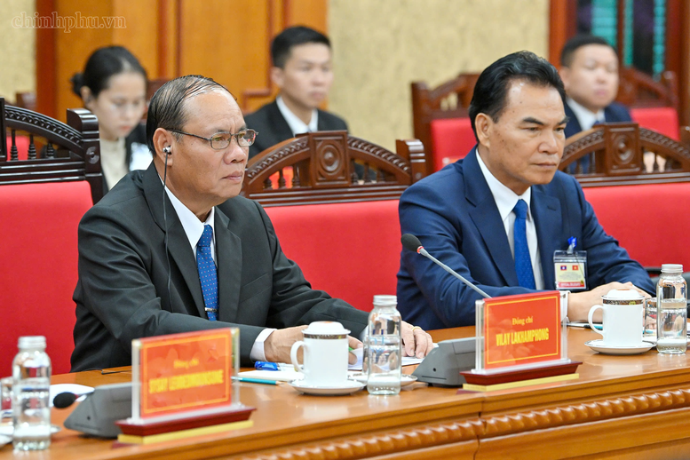 Thường trực Ban Bí thư Trần Cẩm Tú hội đàm với Thường trực Ban Bí thư Trung ương Đảng Nhân dân Cách mạng Lào- Ảnh 3.