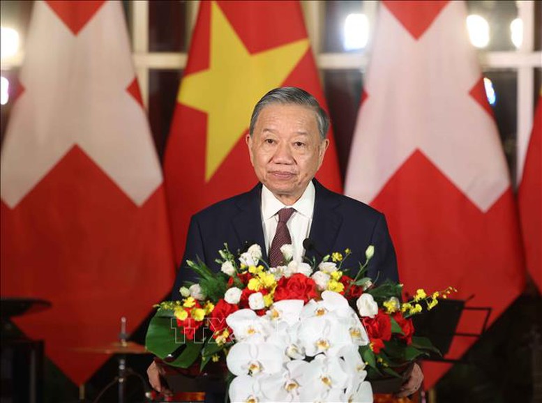 Tổng Bí thư, Chủ tịch nước Tô Lâm chủ trì chiêu đãi Tổng thống Liên bang Thụy Sĩ Guy Parmelin- Ảnh 2.