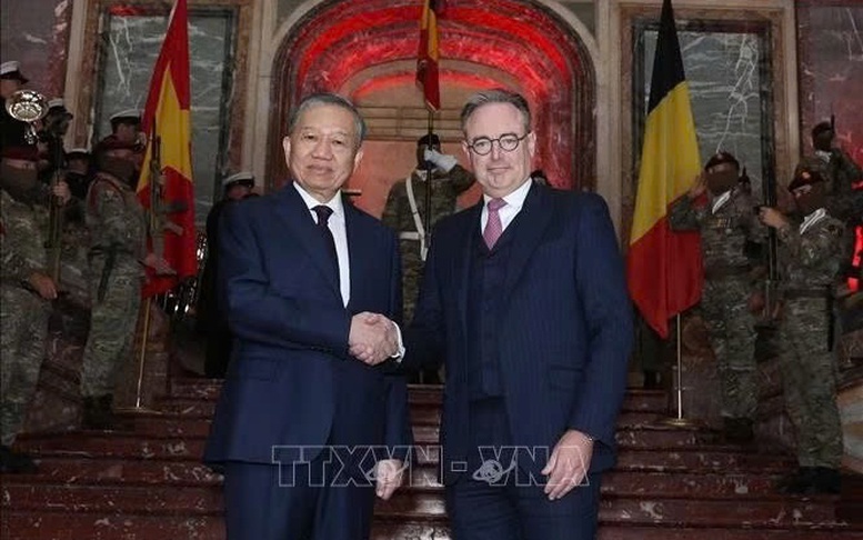 Thủ tướng Vương quốc Bỉ Bart De Wever chủ trì Lễ đón Tổng Bí thư, Chủ tịch nước Tô Lâm