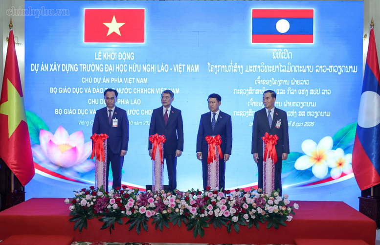 Hai Thủ tướng dự lễ khởi động xây dựng Trường Đại học Hữu nghị Lào - Việt Nam- Ảnh 1.