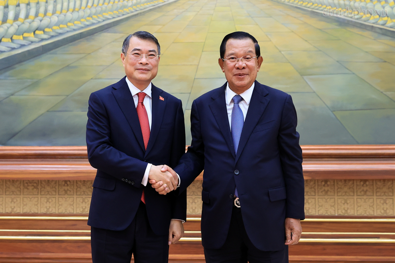 Thủ tướng Lê Minh Hưng hội kiến Chủ tịch Đảng Nhân dân, Chủ tịch Thượng viện Campuchia Hun Sen- Ảnh 1.