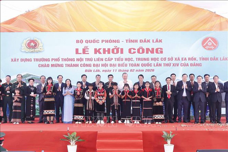 Tổng Bí thư Tô Lâm dự khởi công trường phổ thông nội trú tại xã Ea Rốk (Đắk Lắk)- Ảnh 4.