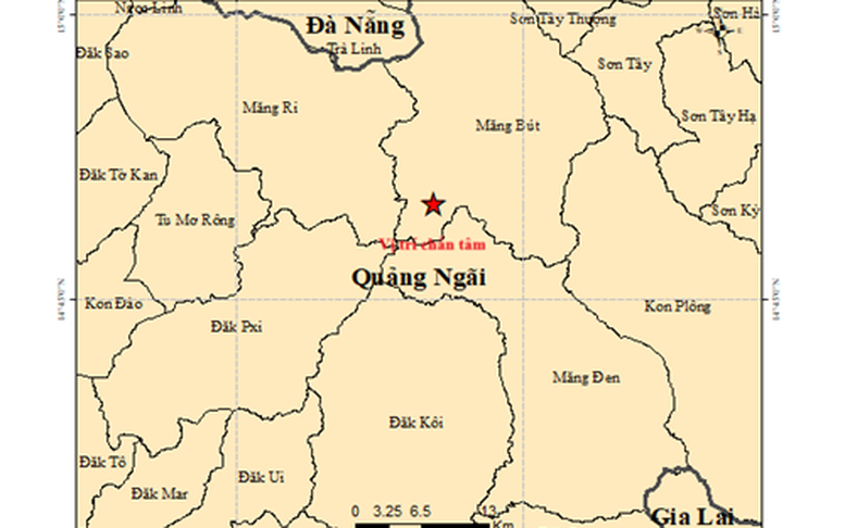 Quảng Ngãi xảy ra 7 trận động đất trong 2 ngày