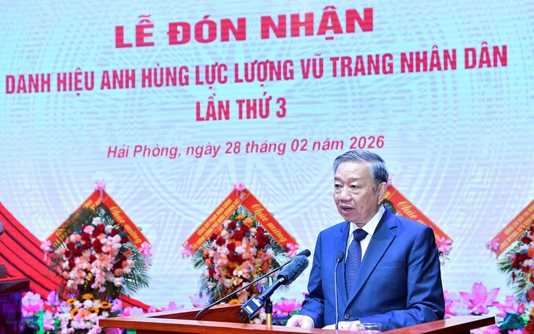 Phát biểu của Tổng Bí thư Tô Lâm tại Lễ đón nhận danh hiệu Anh hùng LLVTND của Quân chủng Hải quân