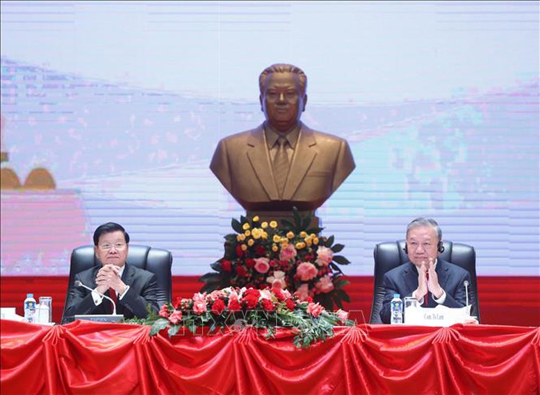 Tổng Bí thư Tô Lâm thông báo kết quả Đại hội đại biểu toàn quốc lần thứ XIV của Đảng Cộng sản Việt Nam tại Lào