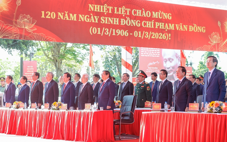 Thủ tướng Phạm Minh Chính dự lễ kỷ niệm 120 năm Ngày sinh Thủ tướng Phạm Văn Đồng