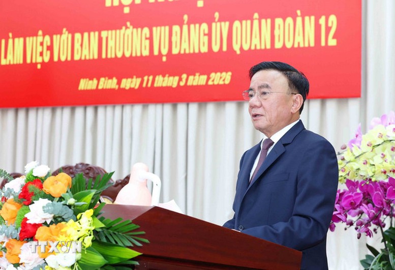 Thường trực Ban Bí thư chủ trì làm việc với Ban Thường vụ Quân đoàn 12- Ảnh 2.