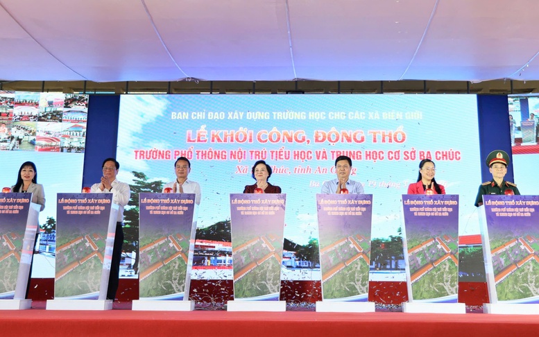 Phó Thủ tướng Phạm Thị Thanh Trà dự lễ khởi công Trường Phổ thông nội trú liên cấp Ba Chúc, tỉnh An Giang