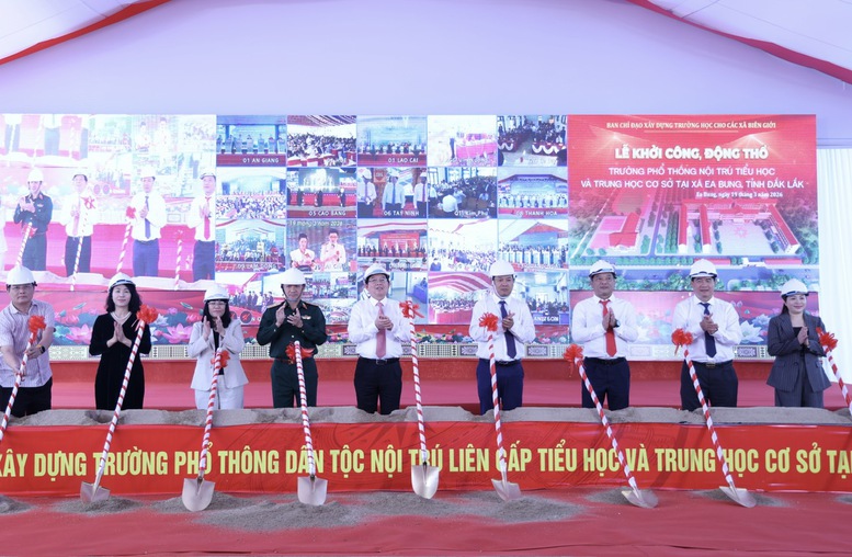 TỔNG THUẬT: Khởi công đồng loạt các trường nội trú liên cấp vùng biên giai đoạn 2- Ảnh 24.