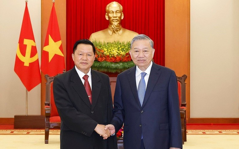 Tổng Bí thư Tô Lâm tiếp Đoàn đại biểu cấp cao Bộ Công an Lào