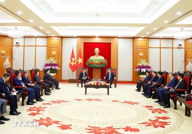 Tổng Bí thư Tô Lâm tiếp Đoàn đại biểu cấp cao Bộ Công an Lào- Ảnh 3.