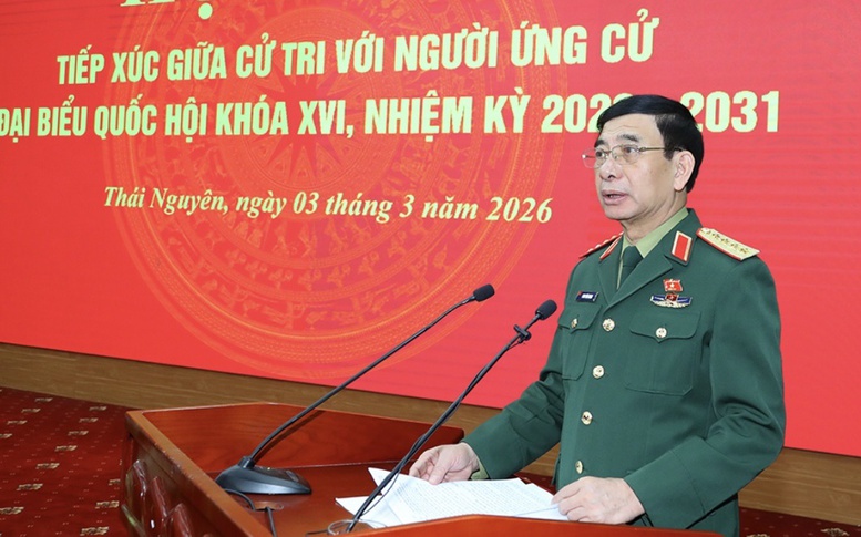 Đại tướng Phan Văn Giang tiếp xúc cử tri tại tỉnh Thái Nguyên