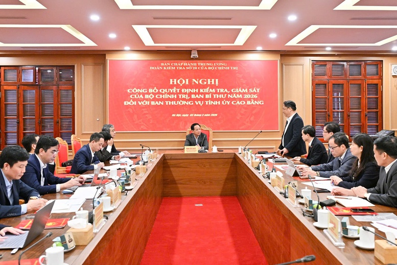 Công bố Quyết định kiểm tra, giám sát đối với Ban Thường vụ Tỉnh ủy Cao Bằng- Ảnh 1.