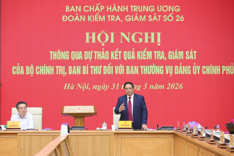 Thông qua Báo cáo kiểm tra, giám sát của Bộ Chính trị, Ban Bí thư đối với Ban Thường vụ Đảng ủy Chính phủ- Ảnh 3.